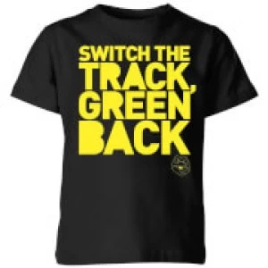 Danger Mouse Switch The Track Green Back Kids T-Shirt - Black - 5-6 Years