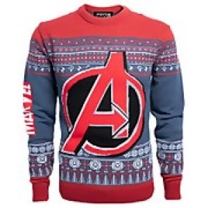 Marvel Avengers Christmas Knitted Jumper - Navy - M