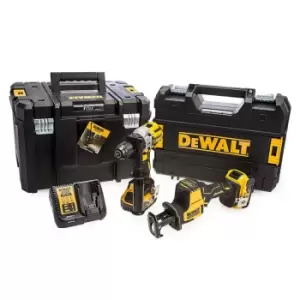 DEWALT 18V XR Combi Drill & Reciprocating Saw Twin Pack (2 x 5.0AH Batteries)