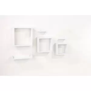 Hudson 6 pcs floating shelf kit - matt white foil