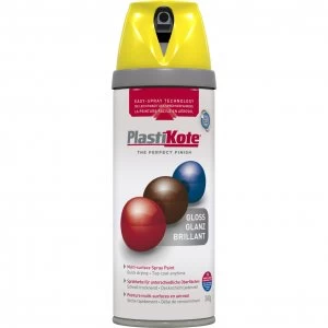 Plastikote Premium Gloss Aerosol Spray Paint New Yellow 400ml