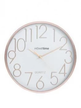 Hometime Round Rose Gold And Silver Wall Clock
