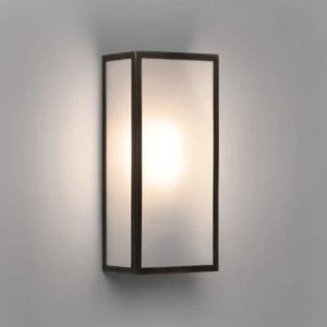 1 Light Outdoor Wall Lantern Bronze Plated IP44 with Frosted Glass, E27