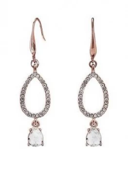 Mood Mood Rose Gold Plated Crystal Pave Pear Shape Drop Earring