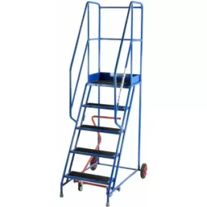 5 Tread Mobile Warehouse Stairs Anti Slip Steps 2.25m Portable Safety Ladder