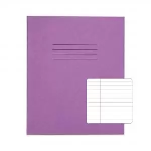 RHINO 8 x 6.5 Exercise Book 48 pages 24 Leaf Purple 8mm Lined with