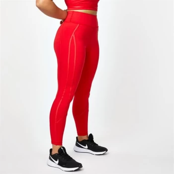 USA Pro The Courtney Black Sports Leggings - Red