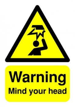 Extra Value A5 Self Adhesive Warning Sign - Mind Your Head