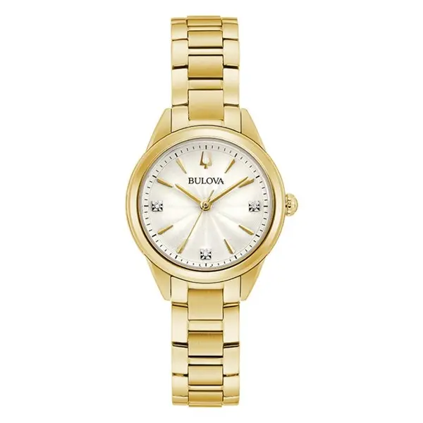 Bulova Sutton 97P150 Gold Plated Bracelet Watch - W83144