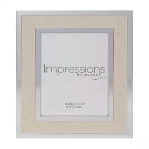 6" x 8" IMPRESSIONS Silver Finish Frame with Canvas Border