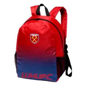 West Ham United Fc Fade Design Football Crest Backpack (one Size, Claret/Blue)