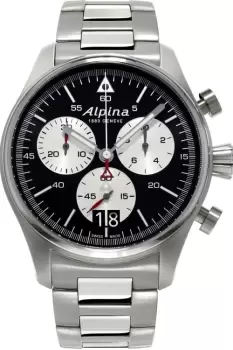 Mens Alpina Startimer Pilot Chronograph Watch AL-372BS4S6B