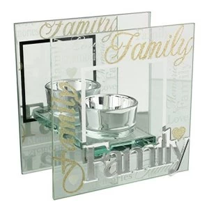 Celebrations Mirrored Glass Family Tealight Holder
