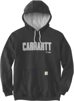 Carhartt Felt Logo Graphic Hoodie, black, Size 2XL, black, Size 2XL