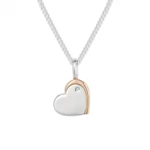 Recycled Silver & Rose Gold Plated Heart Necklace P5227
