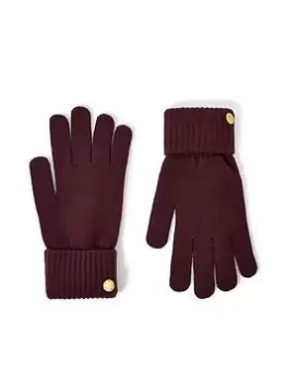 Katie Loxton Knitted Gloves - Plum, Plum, Women