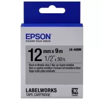 Epson LK-4SBM (C53S654019) Original Black on Metallic Silver Label Tape 12mm x 9m