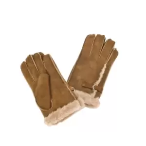 Eastern Counties Leather Womens/Ladies Buckle Detail Sheepskin Gloves (XL) (Tan)