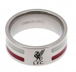 Stainless Steel Liverpool Striped Ring - Size X.