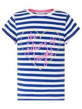 Accessorize Girls The Future Is Bright T Shirt - Blue, Size Age: 7-8 Years, Women