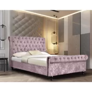 Arisa Bed Double Crush Velvet Pink