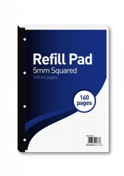 Hamelin 5mm Squared Refill Pad A4 80 Sheet Pack of 5 400127678