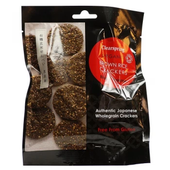 Clearspring Organic Brown Rice Crackers - Black Sesame 40g