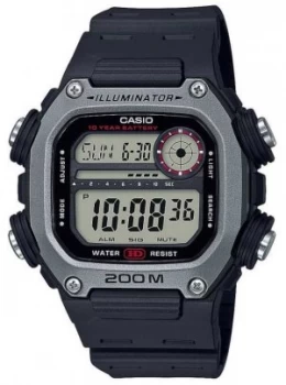 Casio Collection Black Rubber Strap Digital Dial DW- Watch