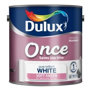 Dulux Once Pure Brilliant White Soft Sheen Paint 2.5L