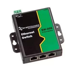 Brainboxes Sw-005 Switch, N/w, 5Port, 100Mbps, Din Rail