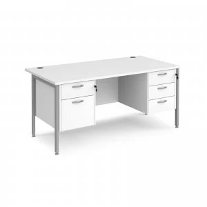 Maestro 25 SL Straight Desk With 2 and 3 Drawer Pedestals 1600mm - sil