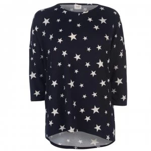 JDY Sleeveless Logo Print T Shirt - Ngt Sky/Stars
