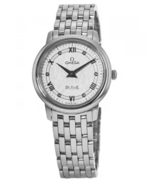 Omega De Ville Prestige Quartz 27.4mm White Diamond Dial Steel Womens Watch 424.10.27.60.52.002 424.10.27.60.52.002