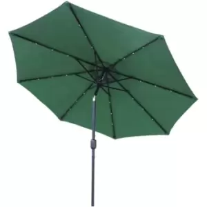 Glamhaus Garden Tilting Table Parasol For Outdoors With Solar Lights - Green