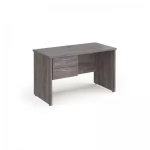 Maestro 25 straight desk 1200mm x 600mm with 2 drawer pedestal - grey