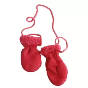 Eastern Counties Leather Baby Sheepskin Mittens With Thumbs (One size) (Pink)