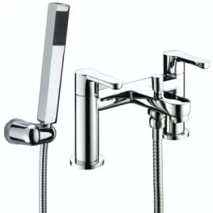 Nero Bath Shower Mixer Tap Modern Chrome And Wall Mounted Shower Head - Bristan