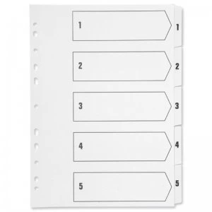 Q-Connect A4 Multi-Punched 1-5 Polypropylene - White