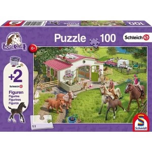 Schleich: Horse Ride into the Countryside 100 Piece Jigsaw Puzzle + Two Figures