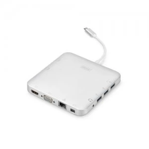 Digitus DA-70863 notebook dock/port replicator Wired USB 3.2 Gen 2 (3.1 Gen 2) Type-C Silver