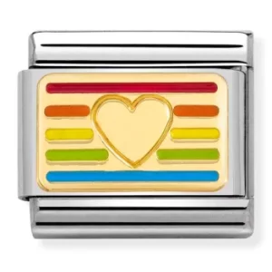 Nomination CLASSIC Rainbow Heart Flag Charm 030263/24