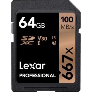 Lexar Professional 667X 64GB SDXC Memory Card