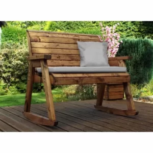 Charles Taylor Two Seater Rocking Bench with Cushions and Cover, Grey