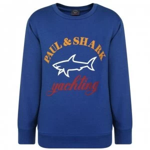 Paul And Shark Junior Boys Logo Sweatshirt - Blue