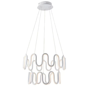 Cern LED Ceiling Pendant Textured White & White Silicone