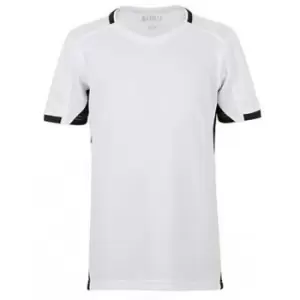 SOLS Childrens/Kids Classico Contrast Short Sleeve Football T-Shirt (12 Years) (White/Black)