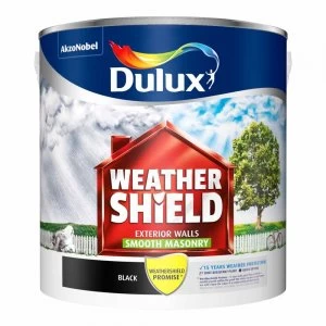 Dulux Weathershield All Weather Protection Black Smooth Masonry Paint 2.5L