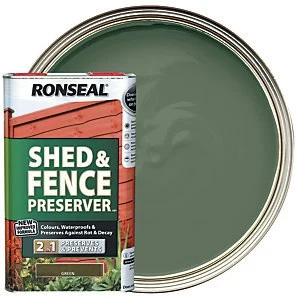 Ronseal Shed & Fence Preserver - Green 5L