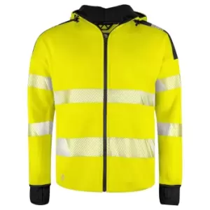 Projob Mens Hi-Vis Long Cuff Hooded Jacket (L) (Yellow/Black)