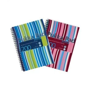 Pukka Pads A5 Jotta Notebook Wirebound Plastic Ruled 80gsm 200 Pages Assorted Pack of 3